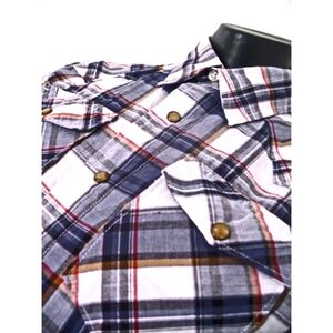 Wrangler Western Long Sleeve Gray/Blue , Solid with Snaps Shirt -Men's Sz Small